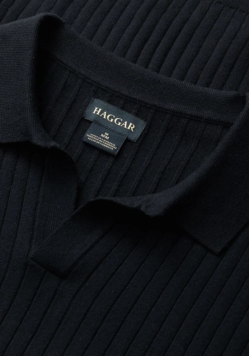 Haggar Slim Fit Johnny Collar Short Sleeve Sweater