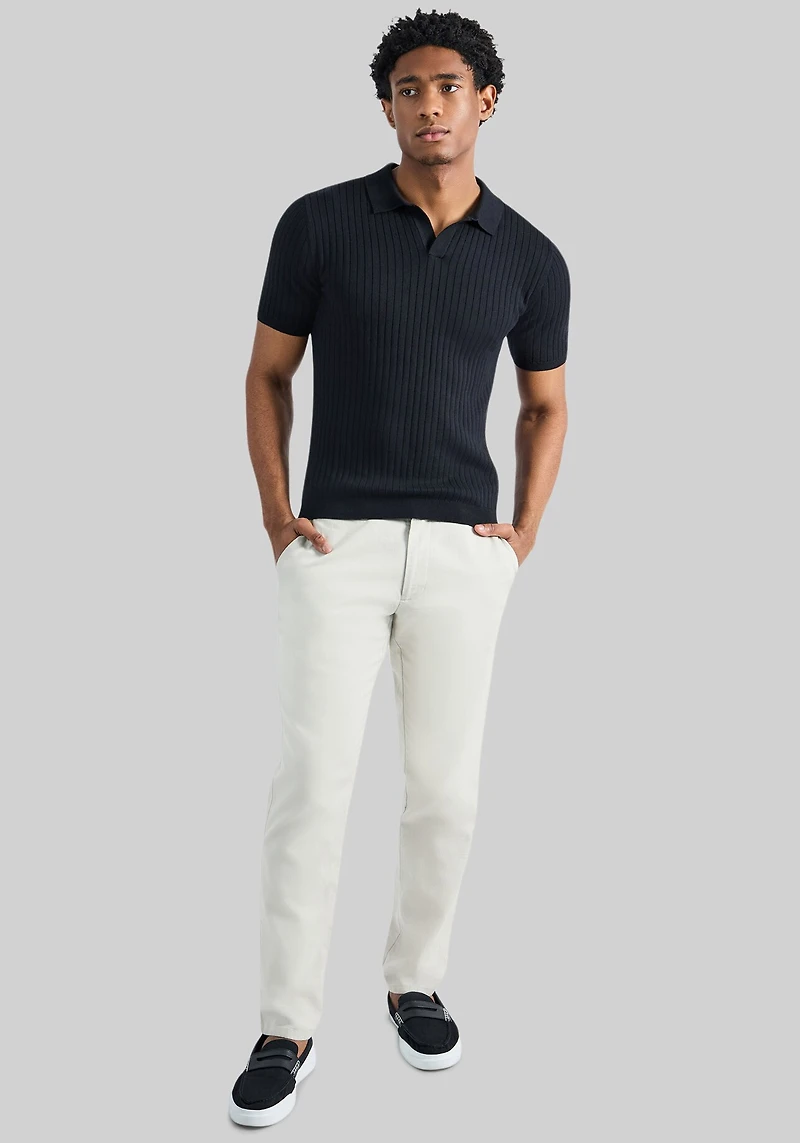 Haggar Slim Fit Johnny Collar Short Sleeve Sweater