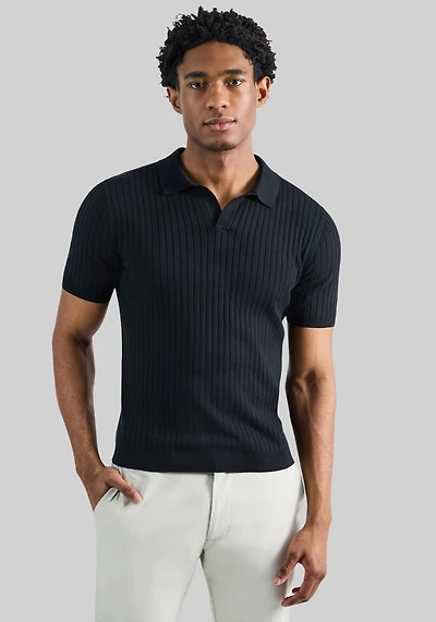 Haggar Slim Fit Johnny Collar Short Sleeve Sweater