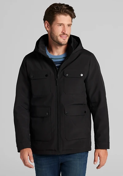 Traveler® Collection Tailored Fit Soft Shell Hooded Jacket - Big & Tall CLEARANCE