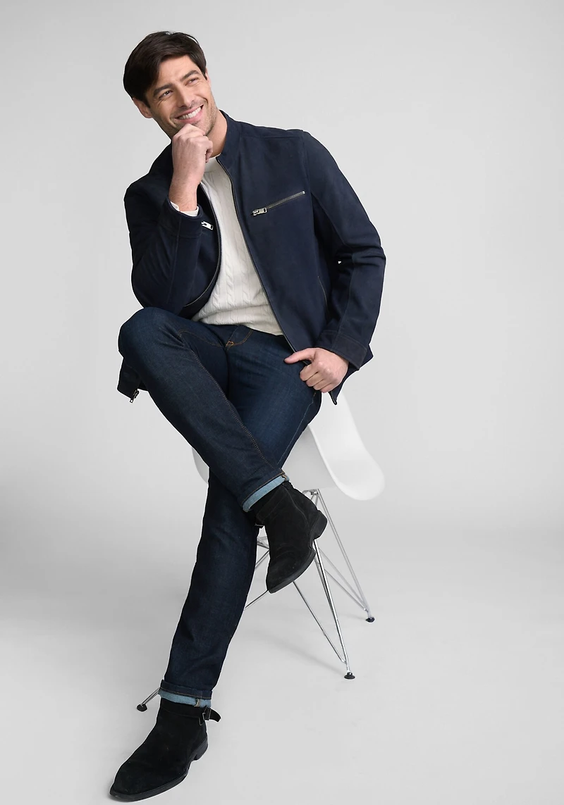 Mauritius Traditional Fit Textured Leather Jacket