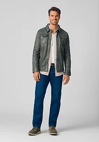 Mauritius Tailored Fit Nubuck Leather Shirt Jacket