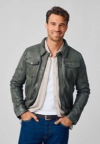 Mauritius Tailored Fit Nubuck Leather Shirt Jacket