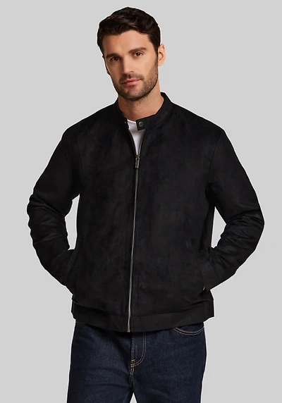 Weatherproof Tailored Fit Microsuede Moto Jacket