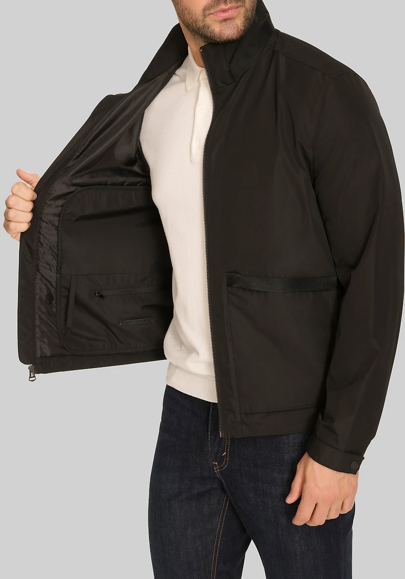 Cole Haan Stand Collar Packable Rain Jacket
