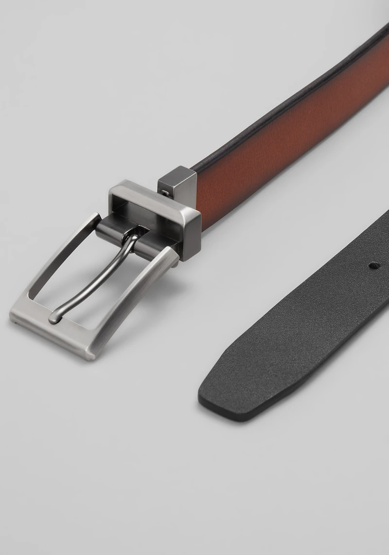 Jos. A. Bank Burnished Cut Edge Reversible Leather Belt