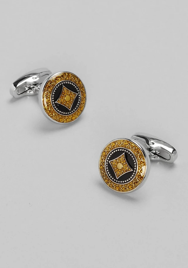 Joseph A. Bank Two-Tone Medallion Cufflinks
