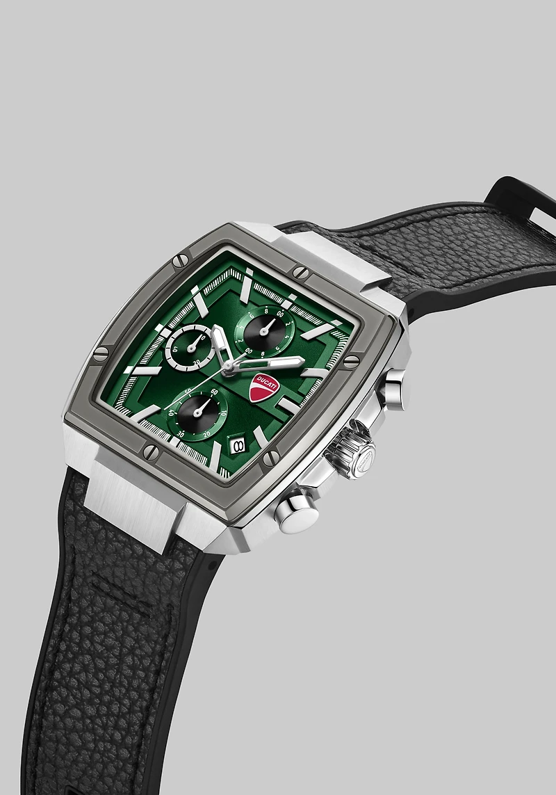 Ducati Chronograph Leather Strap Watch