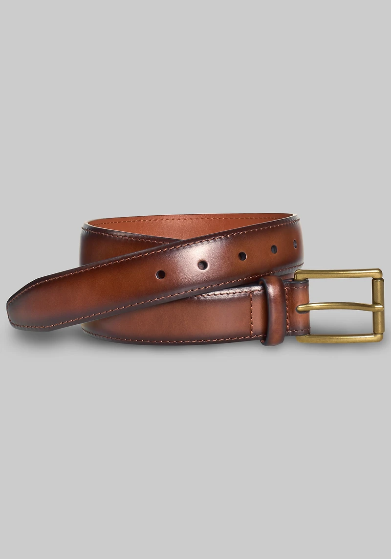 Johnston & Murphy Shadow Edged Leather Belt - Big & Tall