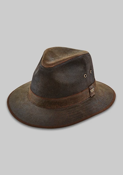 Scala Weathered Leather Safari Hat