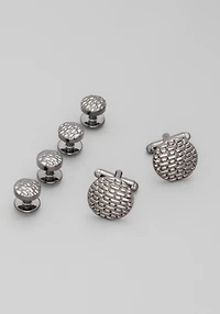 Jos. A. Bank Round Basketweave Cufflink & Stud Set
