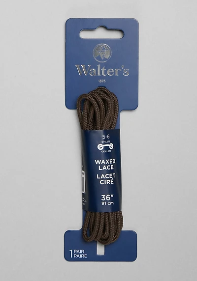 Walter's 36-Inch Wax Dress Laces, Brown