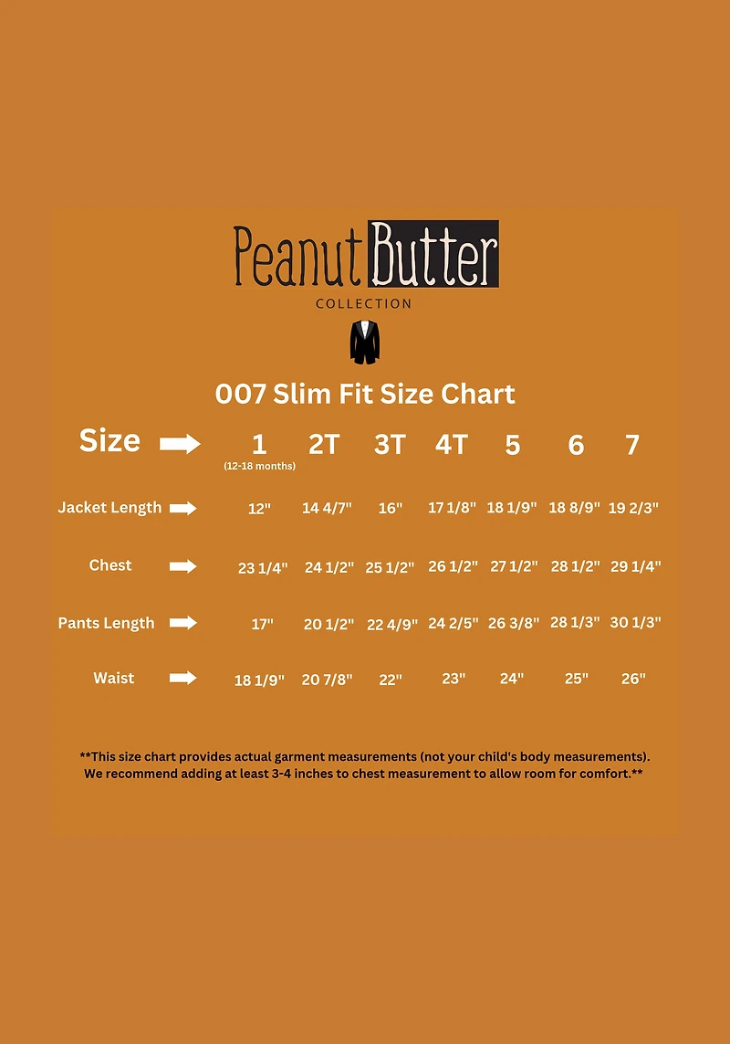 Peanut Butter Collection 007 Slim Fit Toddler Boys Suit