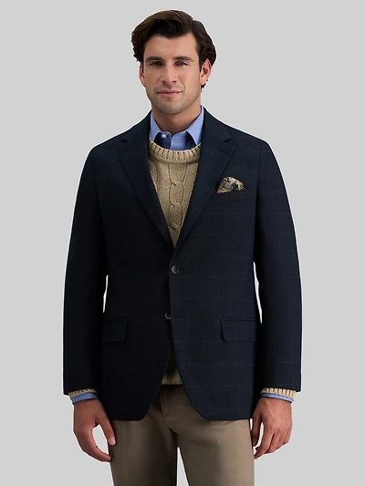 Tailored Fit Plaid Sport Coat