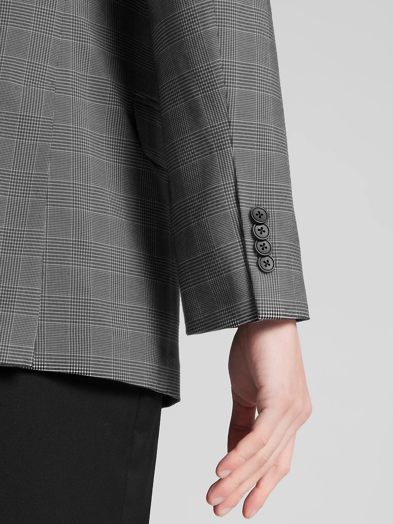 Modern Fit Plaid Seersucker Sport Coat