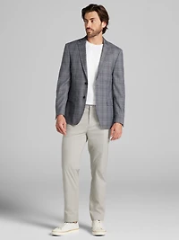 Slim Fit Wool Blend Plaid Sport Coat