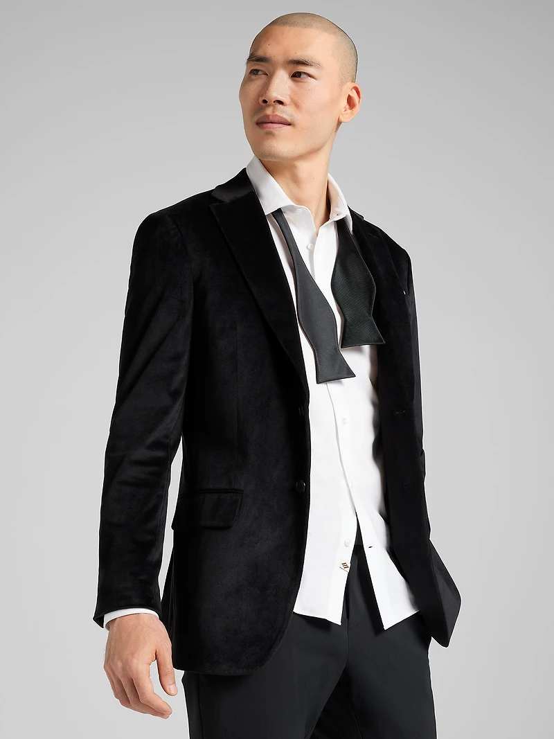 Modern Fit Notch Lapel Velvet Sport Coat