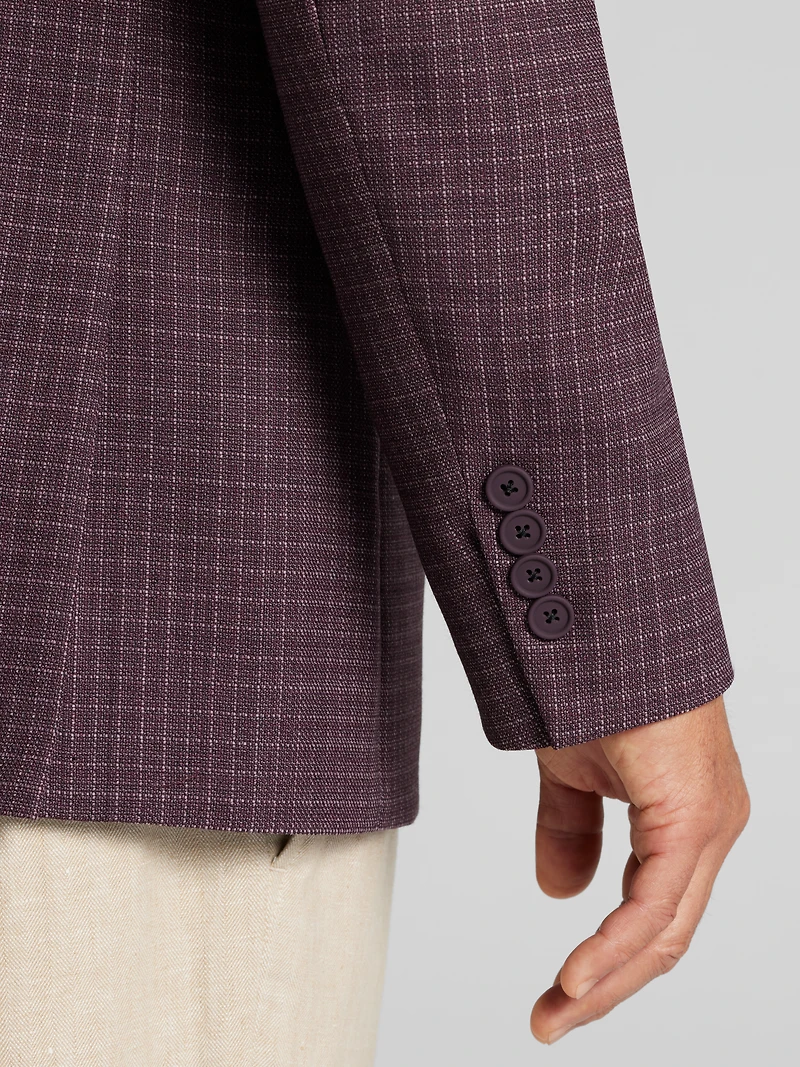 Slim Fit Wool Blend Check Sport Coat
