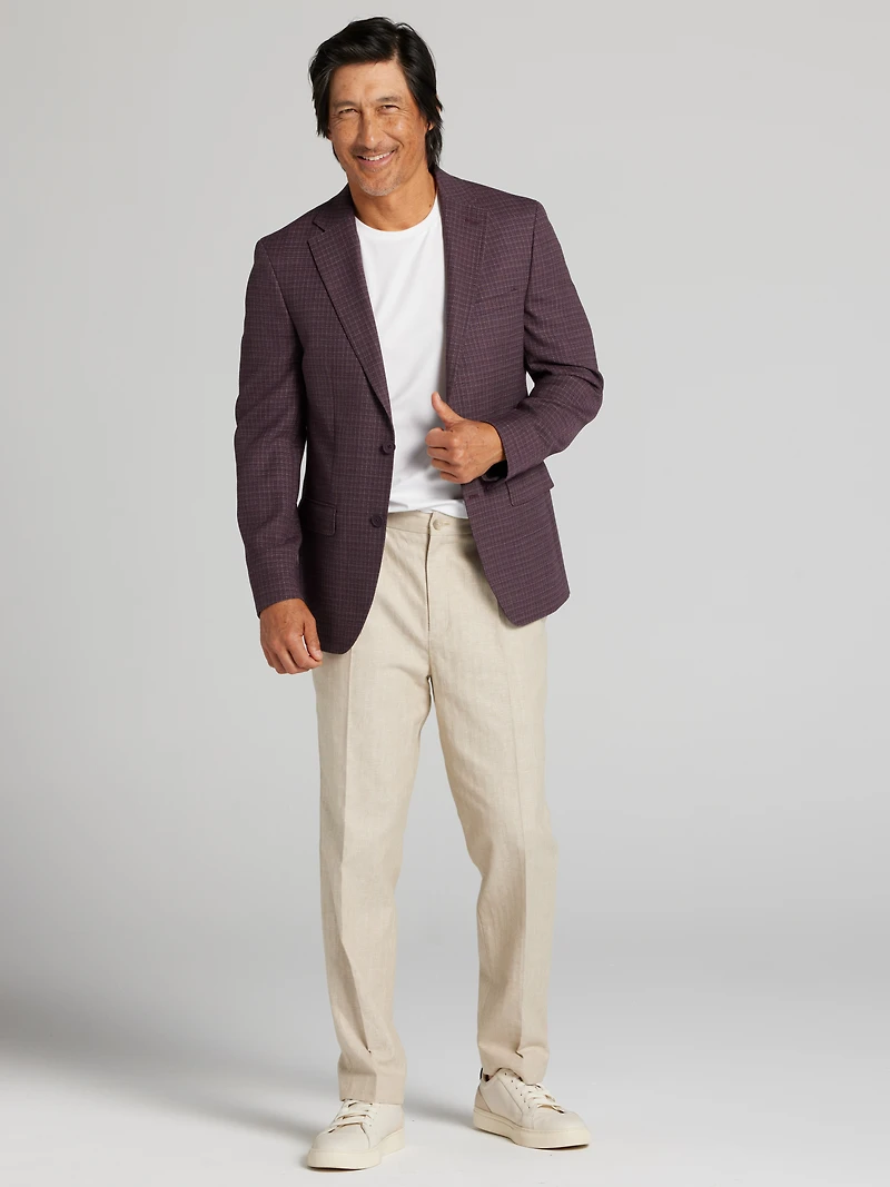 Slim Fit Wool Blend Check Sport Coat