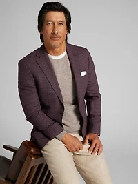 Slim Fit Wool Blend Check Sport Coat