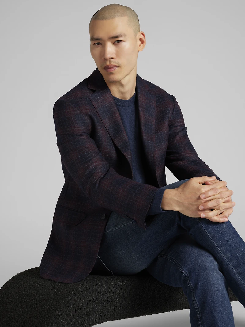 Modern Fit Wool Plaid Sport Coat