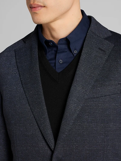 Modern Fit Plaid Knit Sport Coat
