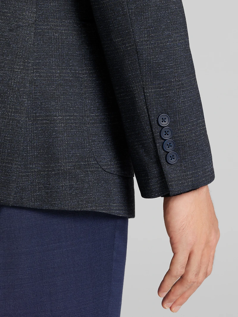 Modern Fit Plaid Knit Sport Coat
