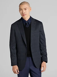 Modern Fit Plaid Knit Sport Coat