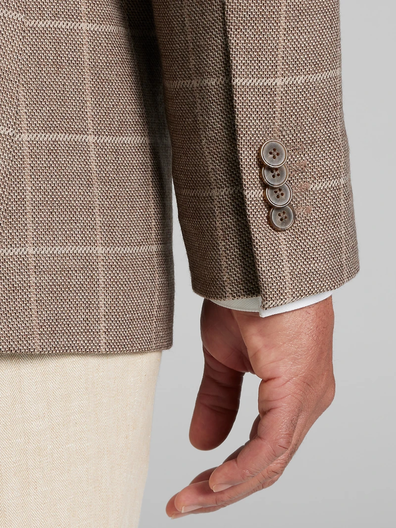 Modern Fit Windowpane Plaid Sport Coat