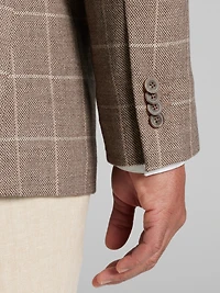 Modern Fit Windowpane Plaid Sport Coat