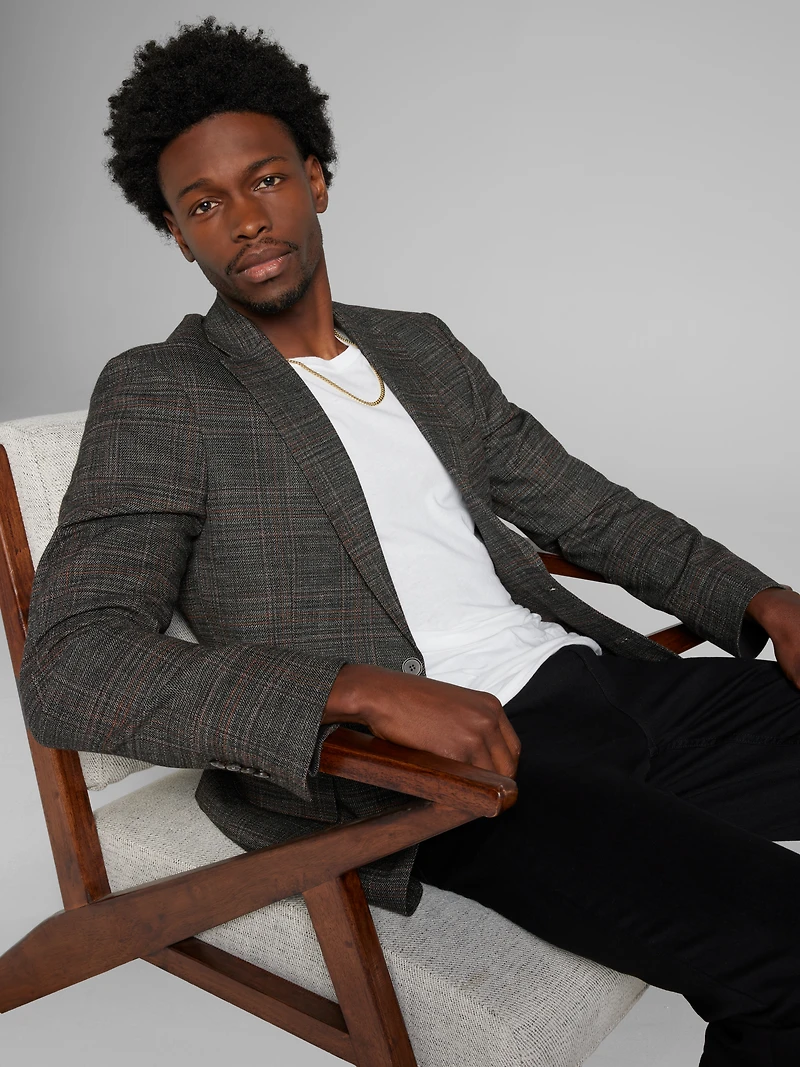 Classic Fit Plaid Sport Coat