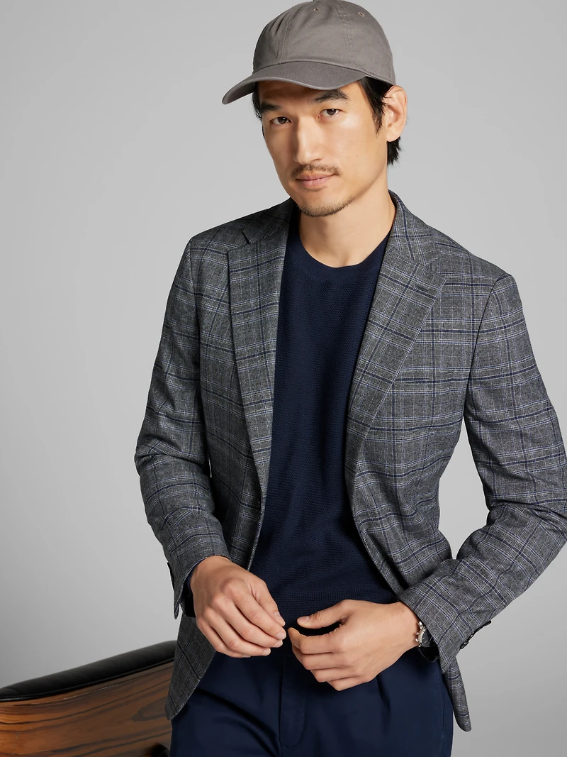 Slim Fit Plaid Sport Coat