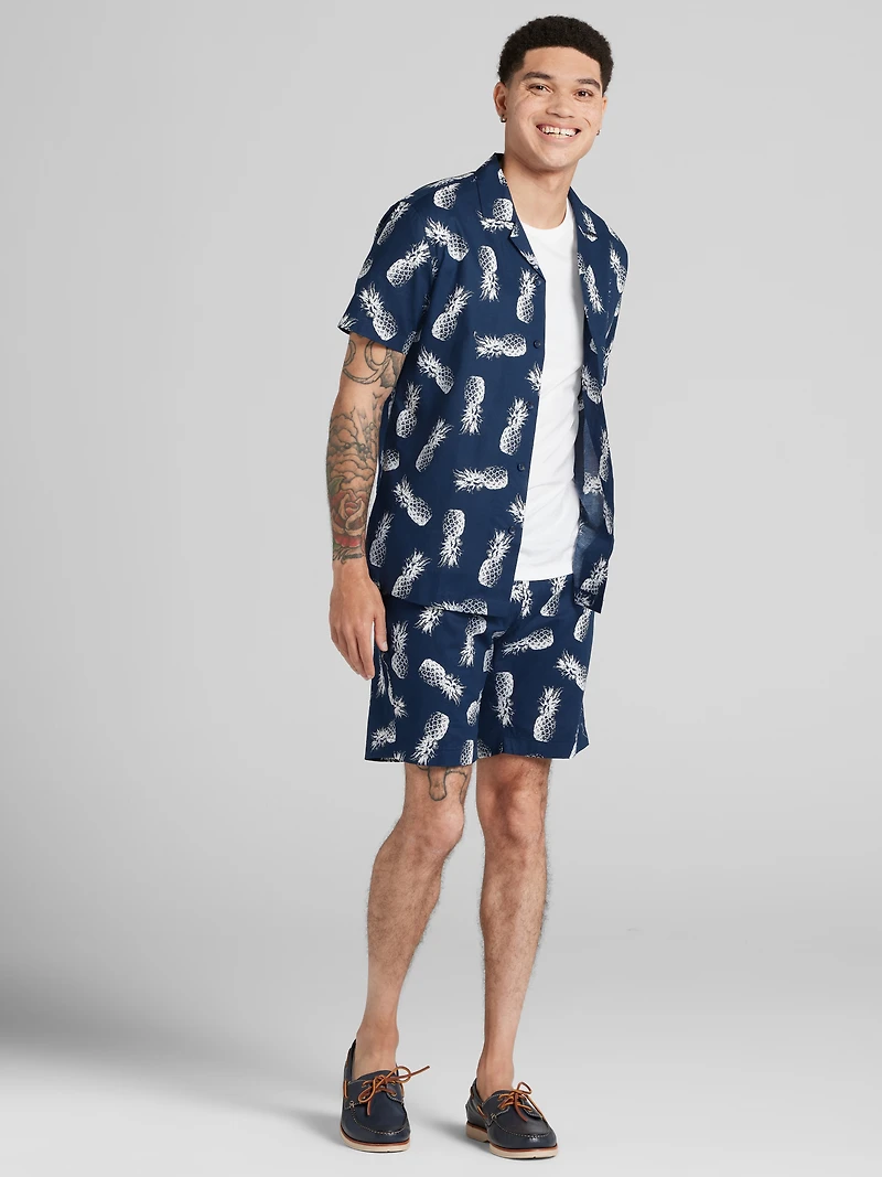 Slim Fit Linen Blend Shorts
