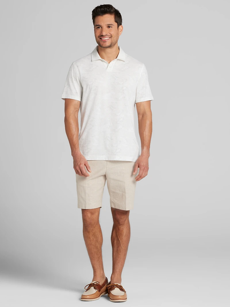 Modern Fit Linen Blend Shorts