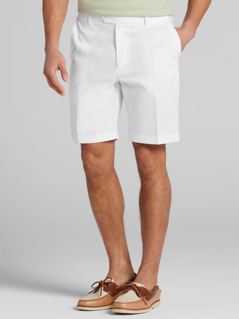 Modern Fit Linen Blend Shorts