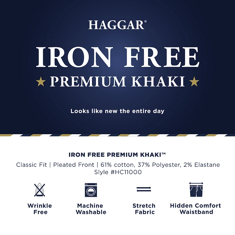 Haggar Iron Free Premium Classic Fit Khaki Pants