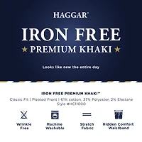 Haggar Iron Free Premium Classic Fit Khaki Pants