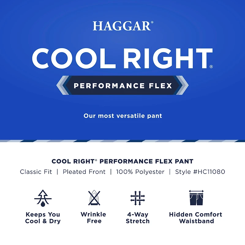 Cool Right® Performance Flex Classic Fit Pleat Front Pant