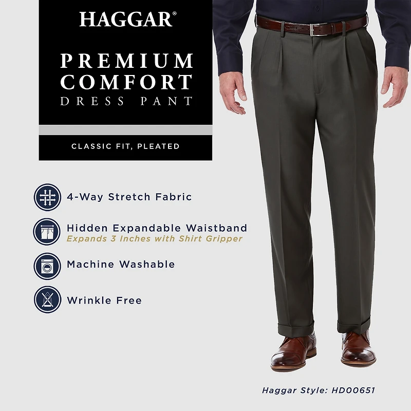 Premium Comfort Classic Fit Pleat Front Pant