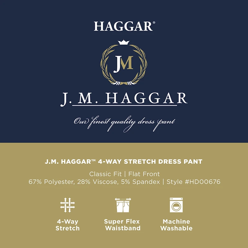 J.M. Haggar™ Performance 4-Way Stretch Classic Fit Flat Front Dress Pant