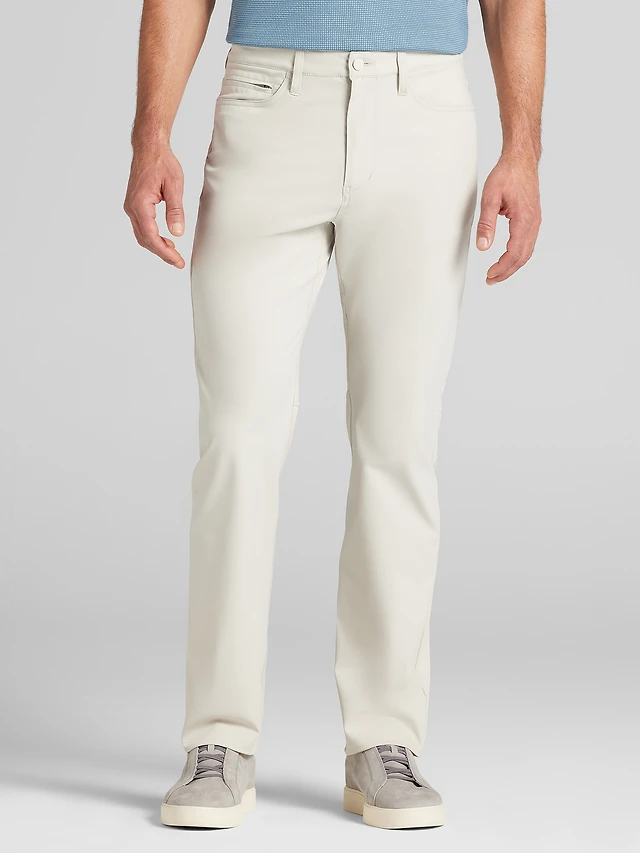 awearness kenneth cole modern fit stretch waistband dress pants Mens Kenneth Cole Reaction Modern Fit Stretch Dress Pants 40x30 Oatmeal main image 0
