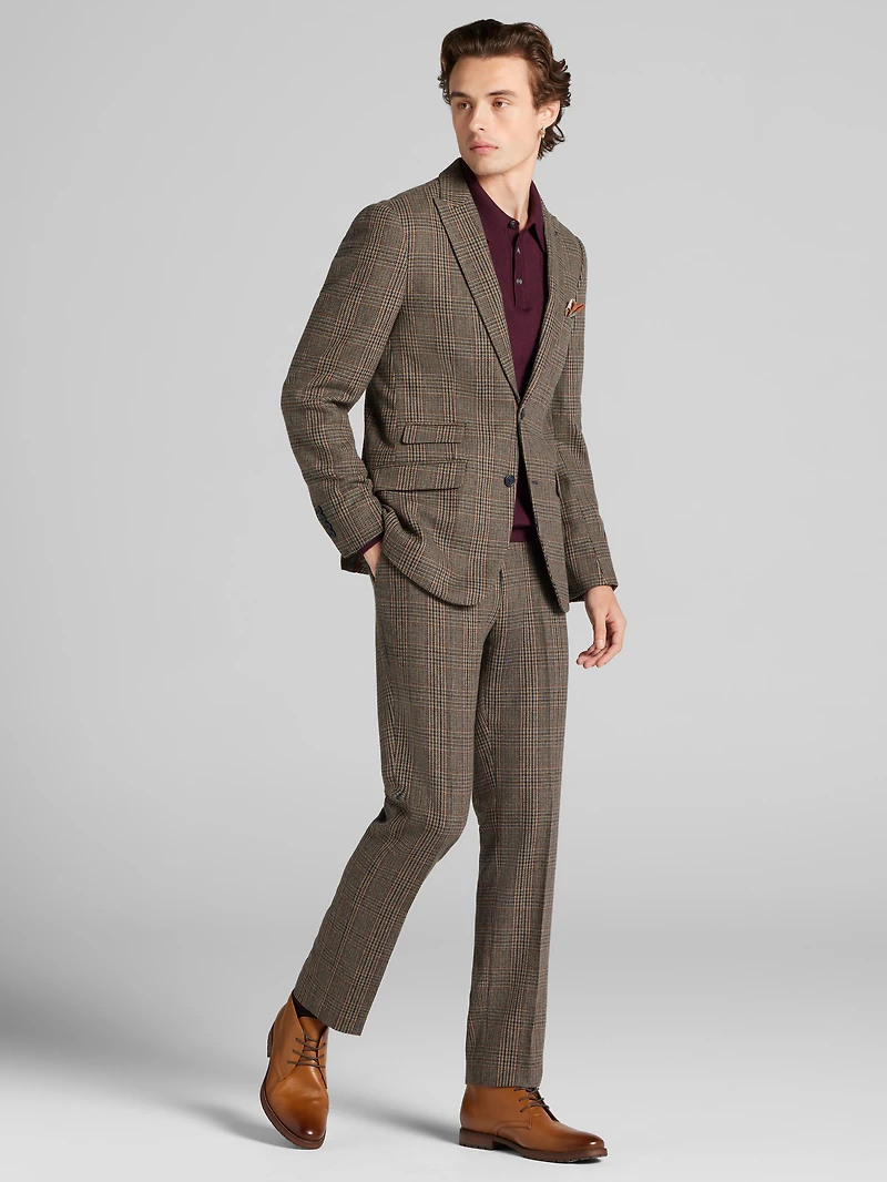 Slim Fit Plaid Suit Jacket