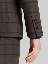 Slim Fit Windowpane Plaid Suit Jacket