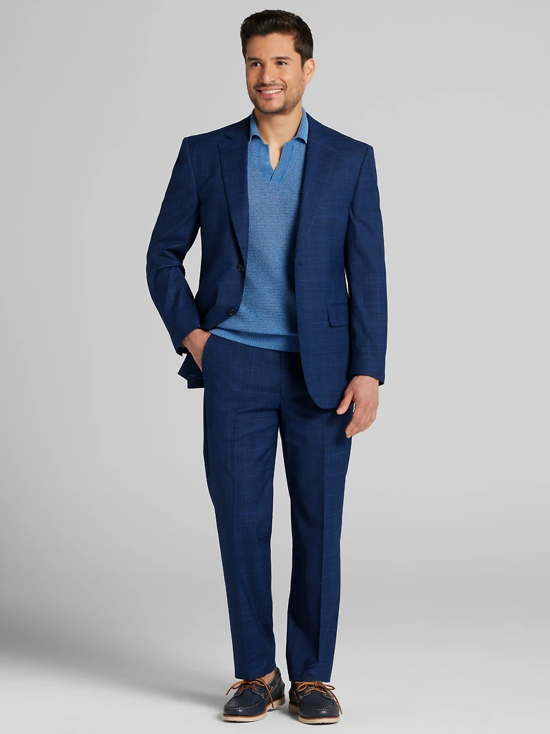 Modern Fit Plaid Suit