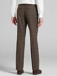 Slim Fit Plaid Suit Pants