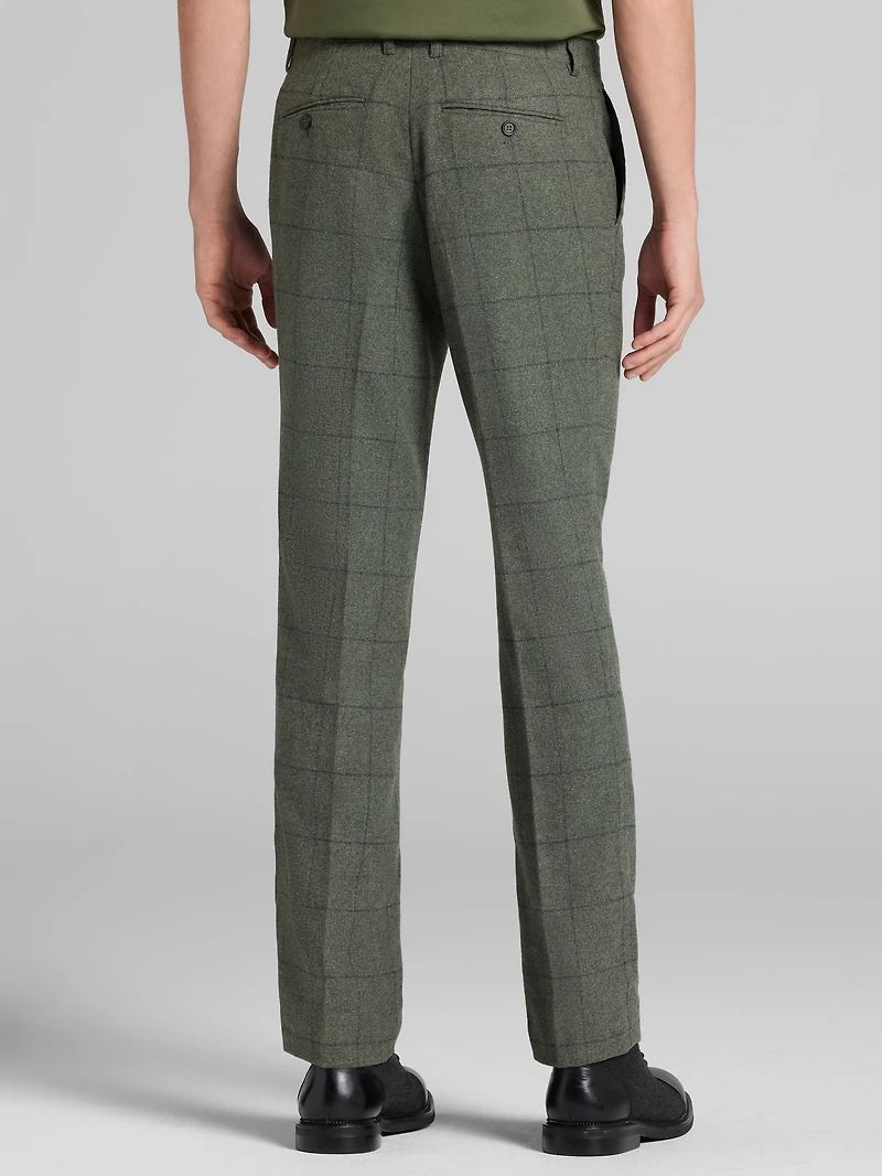 Slim Fit Windowpane Plaid Suit Pants
