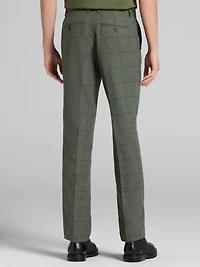 Slim Fit Windowpane Plaid Suit Pants