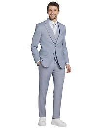 Slim Fit Sharkskin 3-Piece Suit