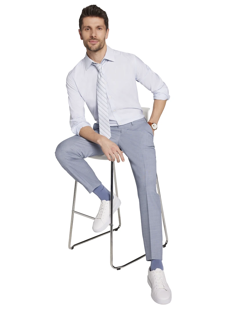 Slim Fit Sharkskin 3-Piece Suit