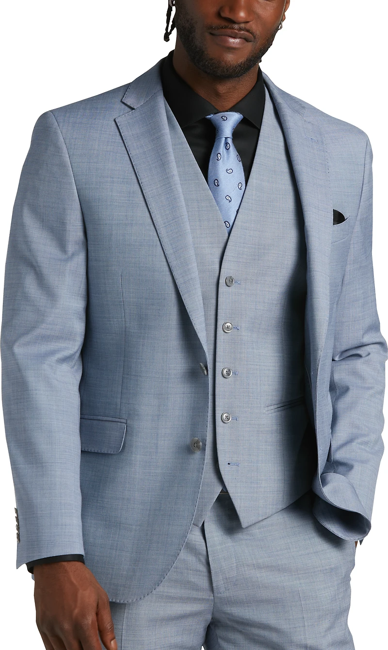 Slim Fit Sharkskin 3-Piece Suit